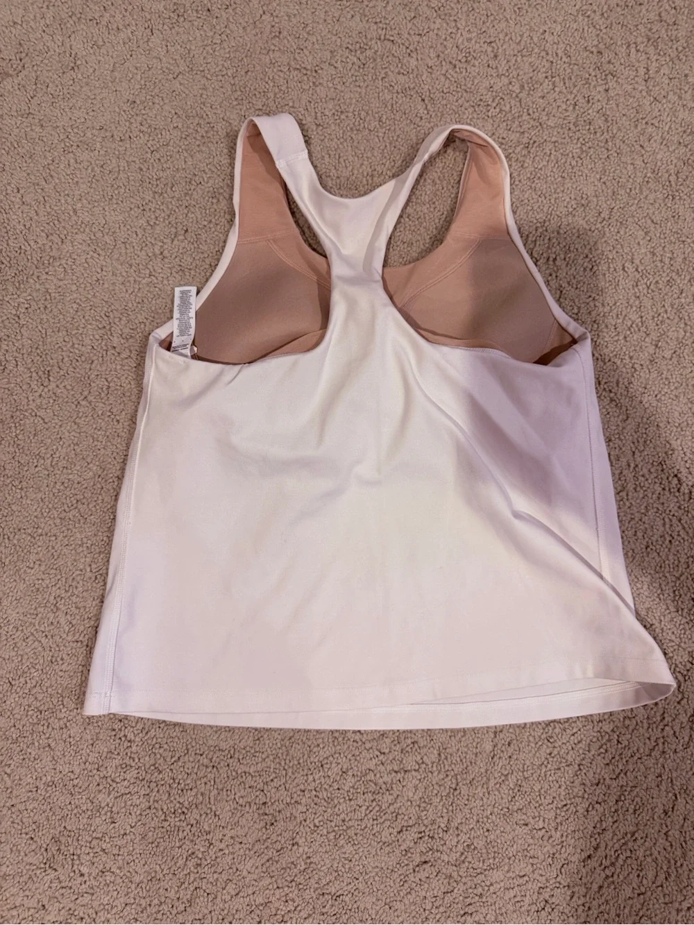 Nike Women's White Racerback Tank with Pink Lining